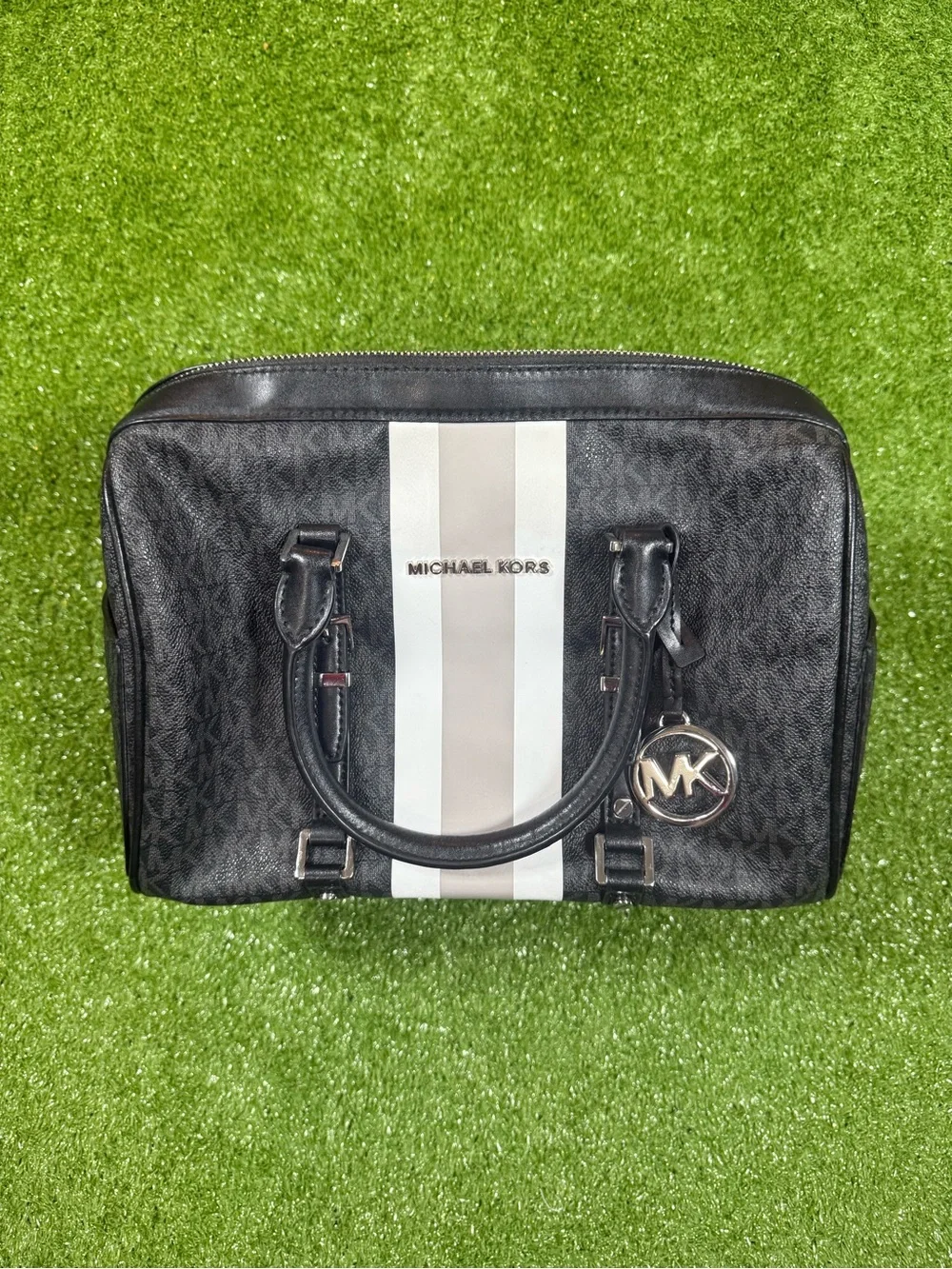 Michael Kors Black Monogram Double-Handle Briefcase